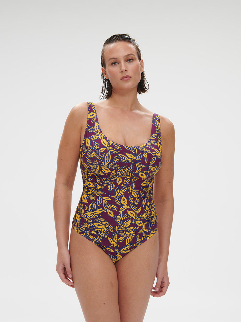 Maillot de bain 1 pièce de bain avec armatures - Imprimé Violet Agadir