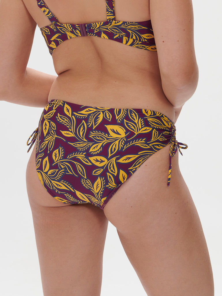 Culotte de bain taille haute - Imprimé Violet Agadir