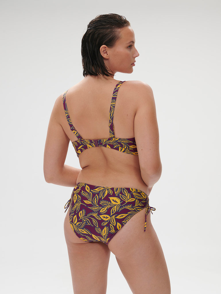 Culotte de bain taille haute - Imprimé Violet Agadir