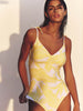 Verstevigd badpak zonder beugels - Plumeria Print