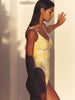 Verstevigd badpak zonder beugels - Plumeria Print
