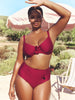 Haut de maillot de bain avec armatures - Cassis