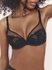 Soutien-gorge avec armatures décolleté plongeant - Noir